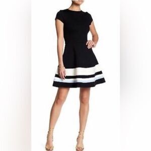 love...ady Black and White Striped Dress size M